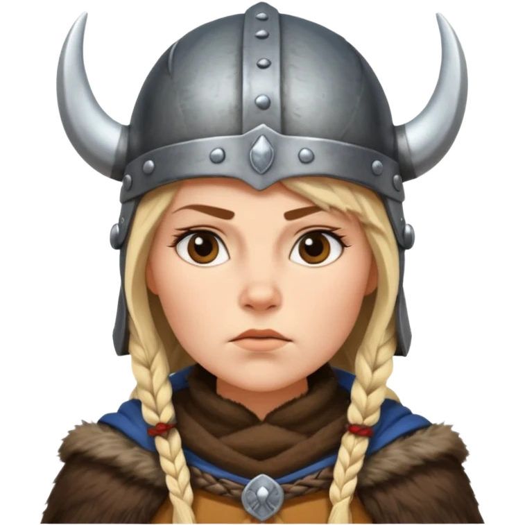 Viking woman with fur cape and helmet emoji