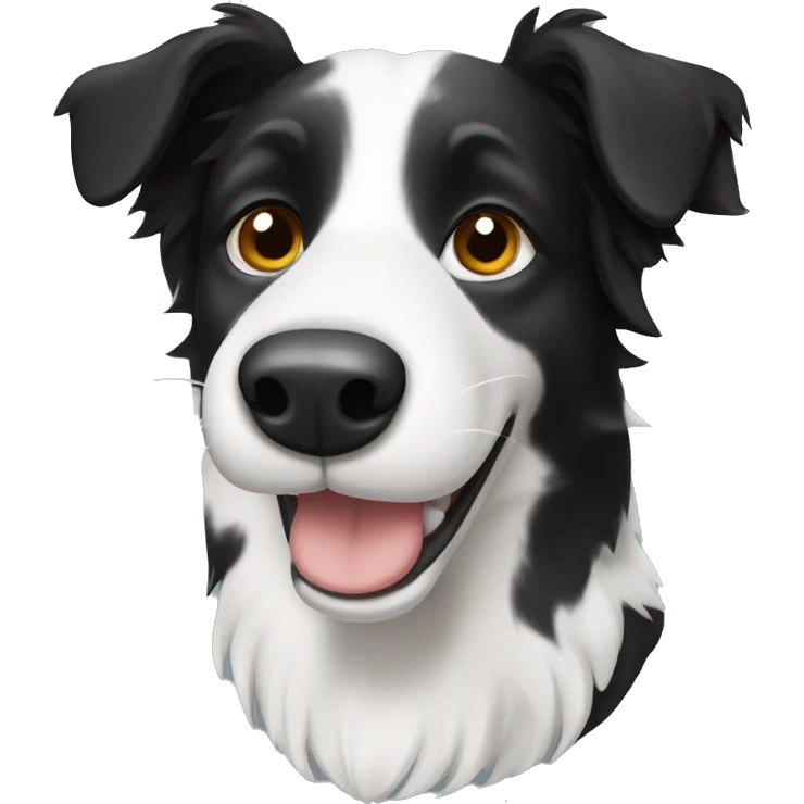 Border Collie Black white with short hair and upright ears emoji
