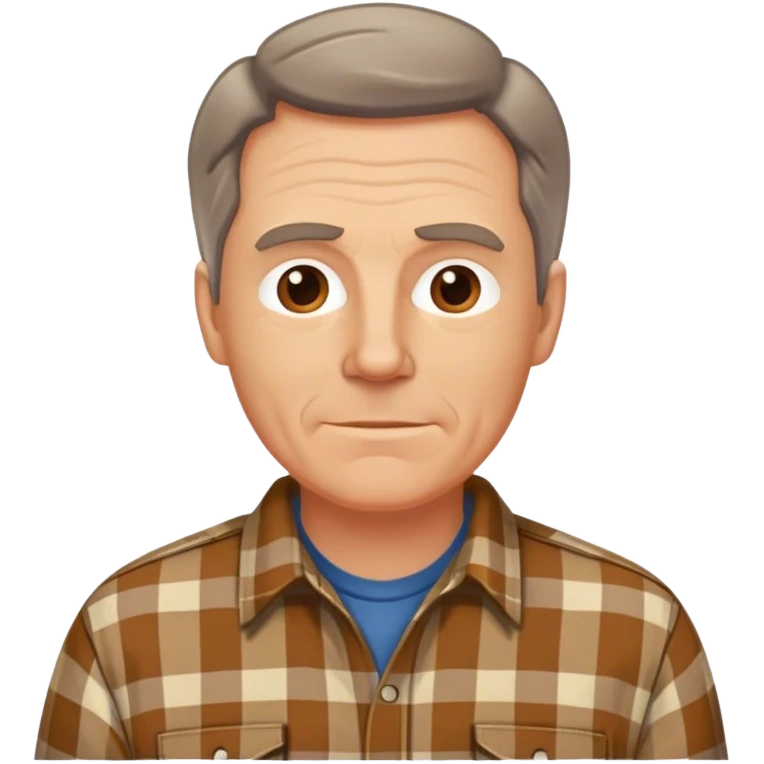 middle aged white man with dark brown van dyke, wearing a plaid shirt emoji