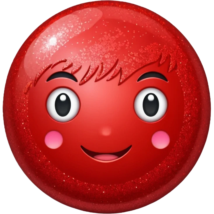 red glitter rice ball emoji