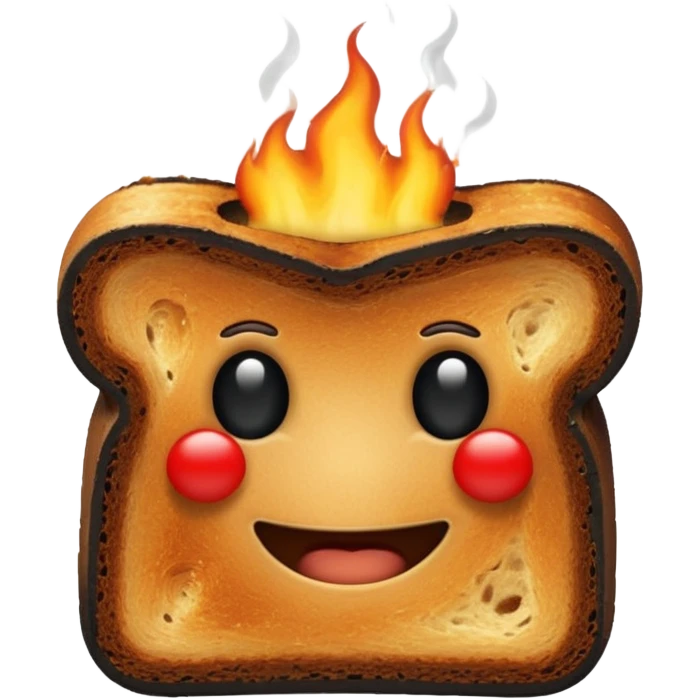 a piece of black burning toast emoji