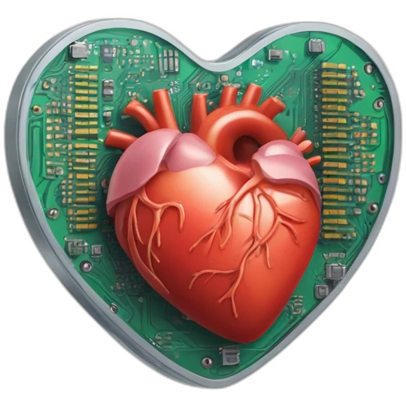 Microchip processors human heart  emoji