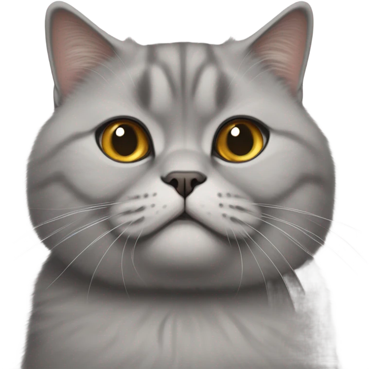 fluffy unimpressed looking british shorthair cat emoji