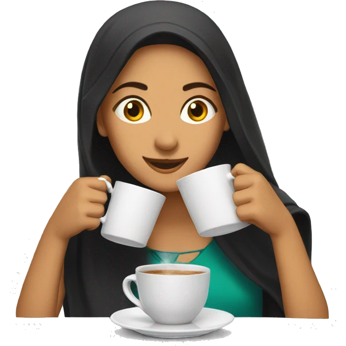 Two Pakistani girls drinking chai emoji