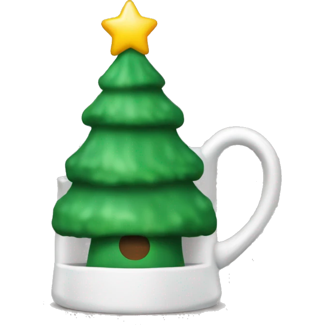 Christmas tree toy in the shape of a coffee mug emoji