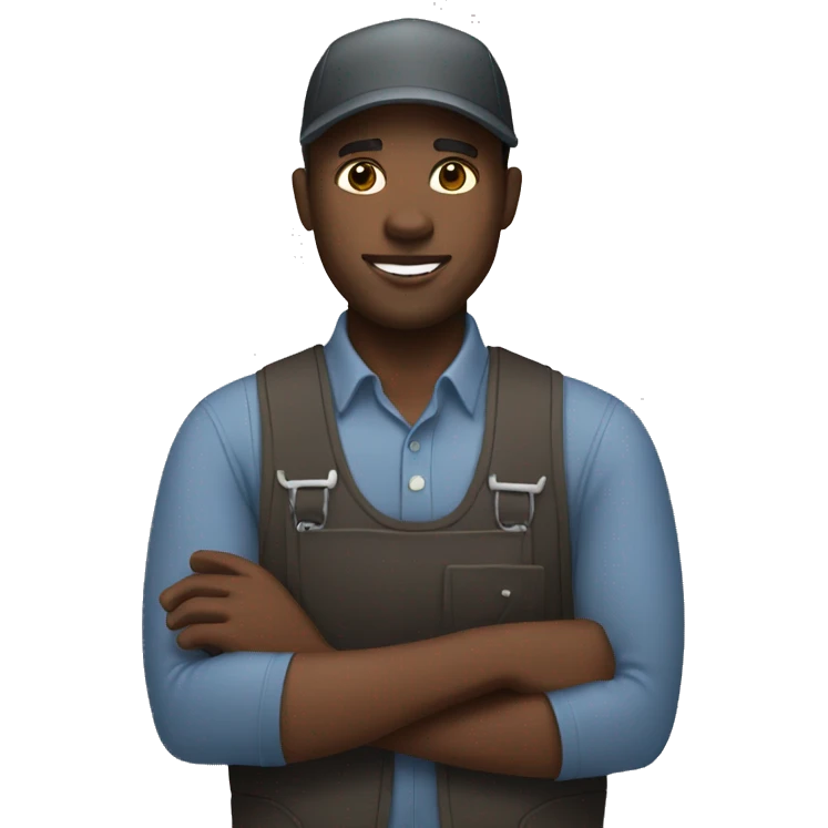 Black man working on a field emoji