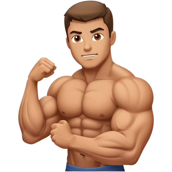 Man flexing muscles showing off emoji