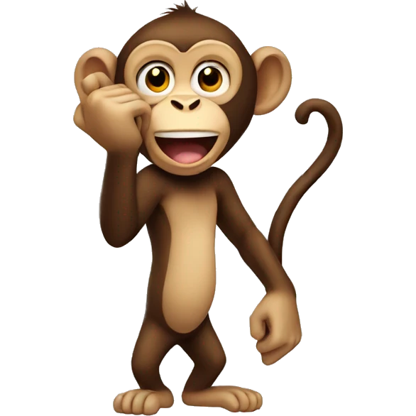 Monkey holding up a finger emoji
