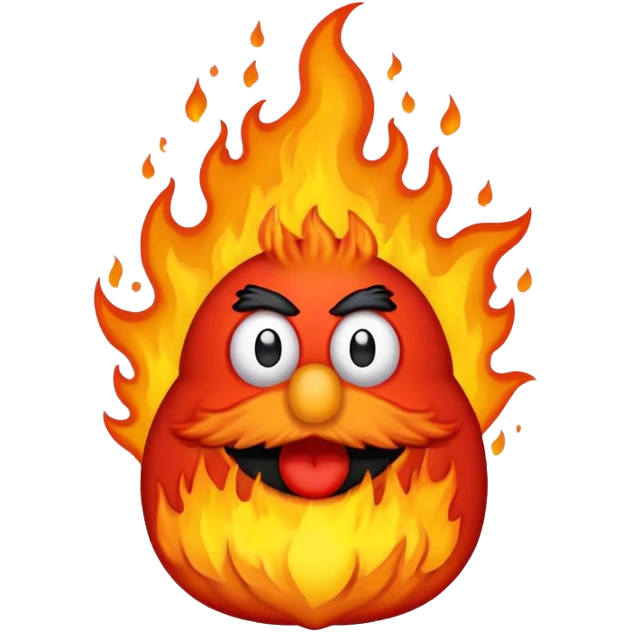 Elmo on fire emoji