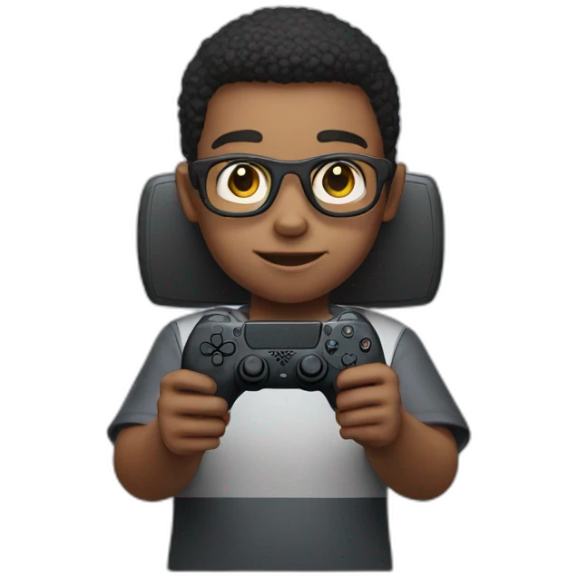 A kids with a PlayStation 5 emoji