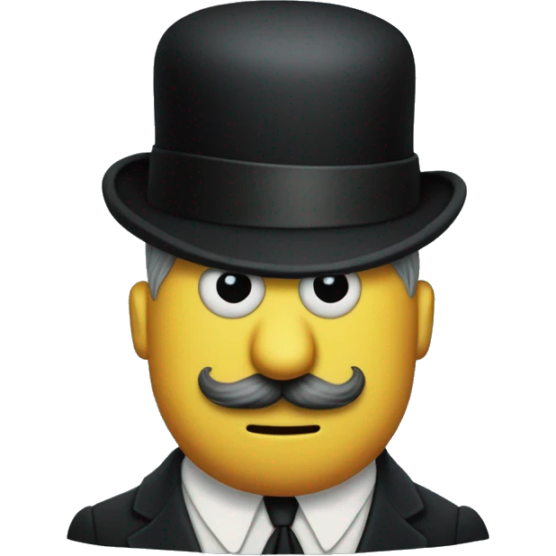 Rene Magritte wearing a bowler hat. emoji