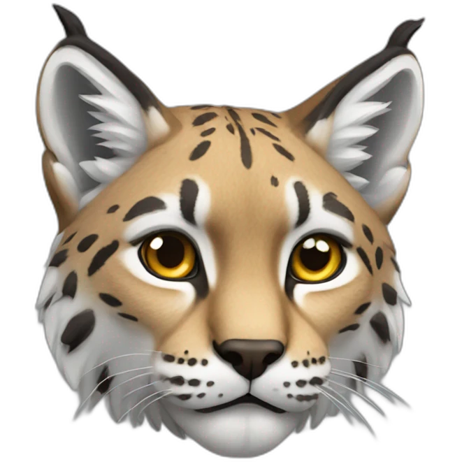 A lynx with an "M" shape emoji