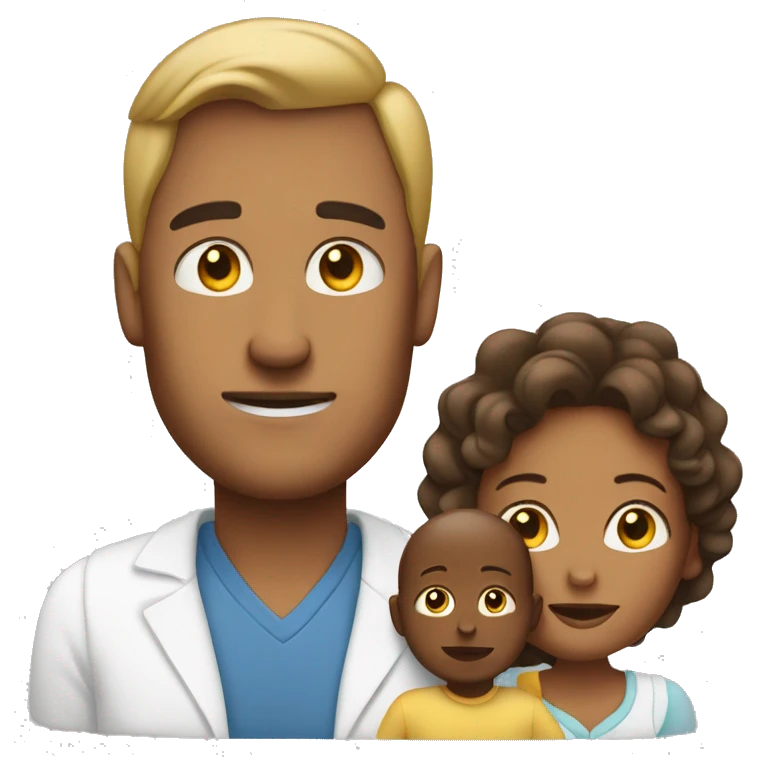 White mom dad and baby emoji