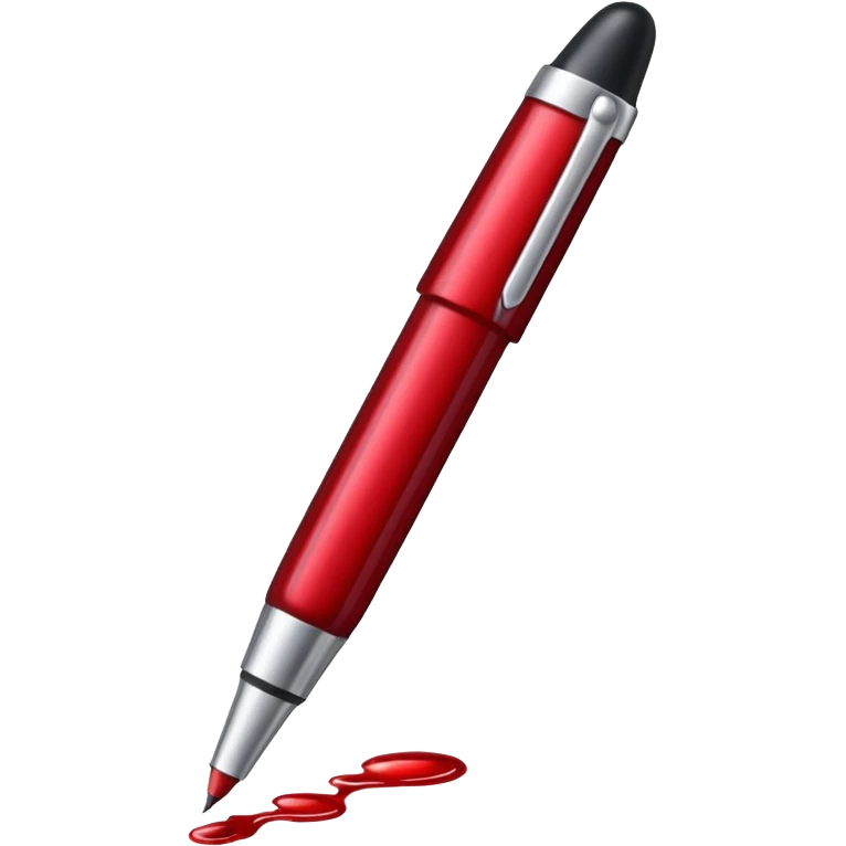 pen with blood drops emoji