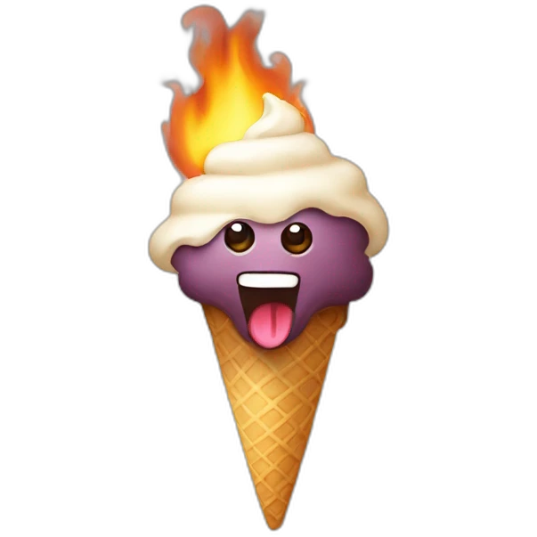 burning-alpaka-eating-icecream emoji