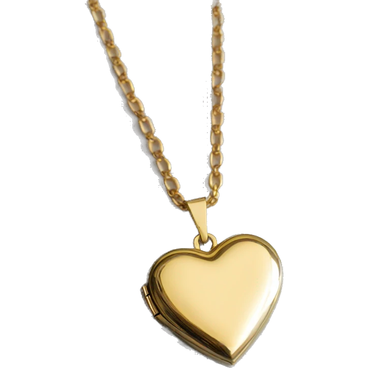 Dainty gold heart locket necklace  emoji