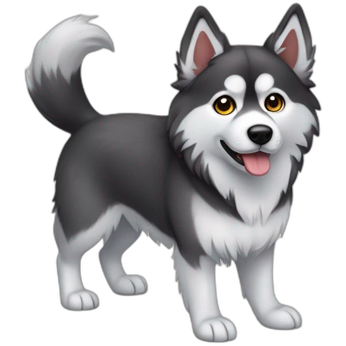Dog siberian hasky full-height emoji