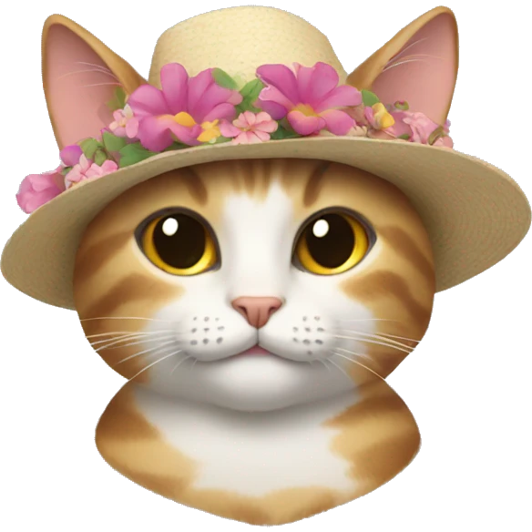 Cat with a flower hat emoji