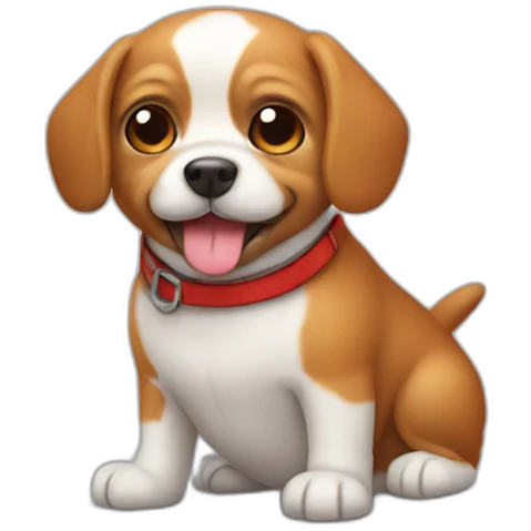 little dog  red car emoji