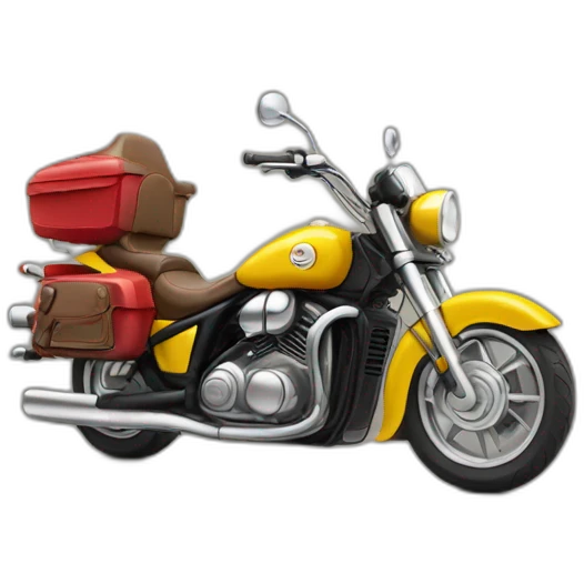 Yellow red motorbike emoji