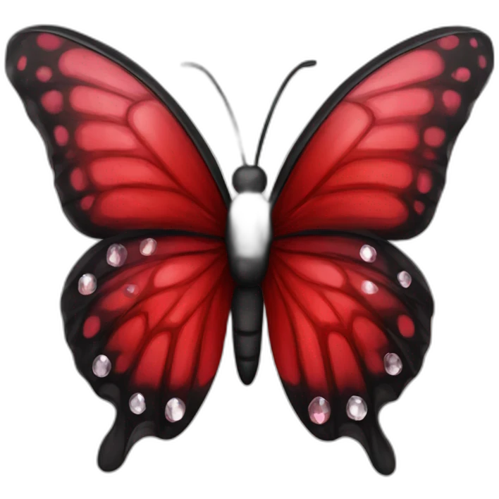 red and black crystal butterfly emoji