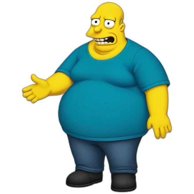 Fat Mr burns blue tshirt hands emoji
