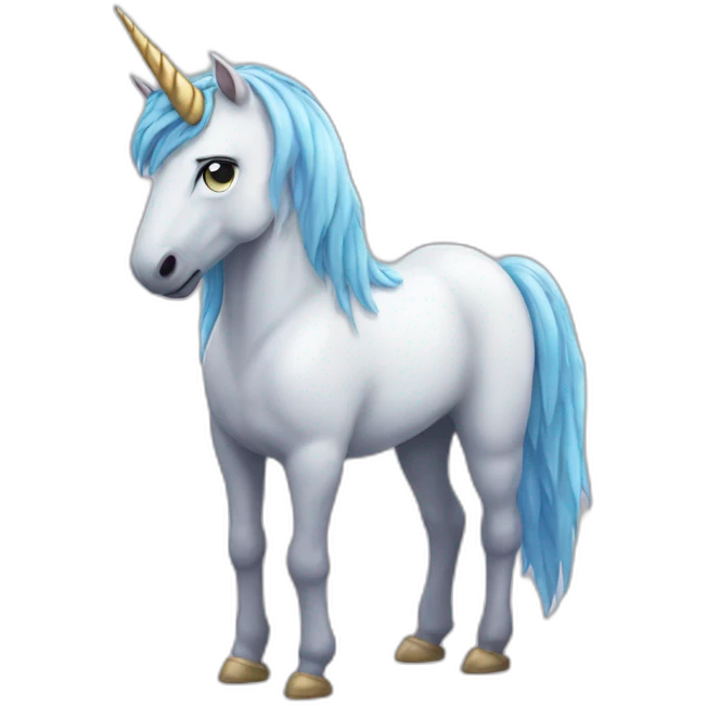 Unicorn full body sad emoji