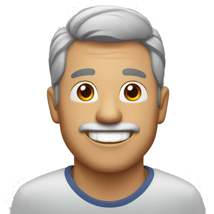 Chico moreno atractivo con sonrisa emoji