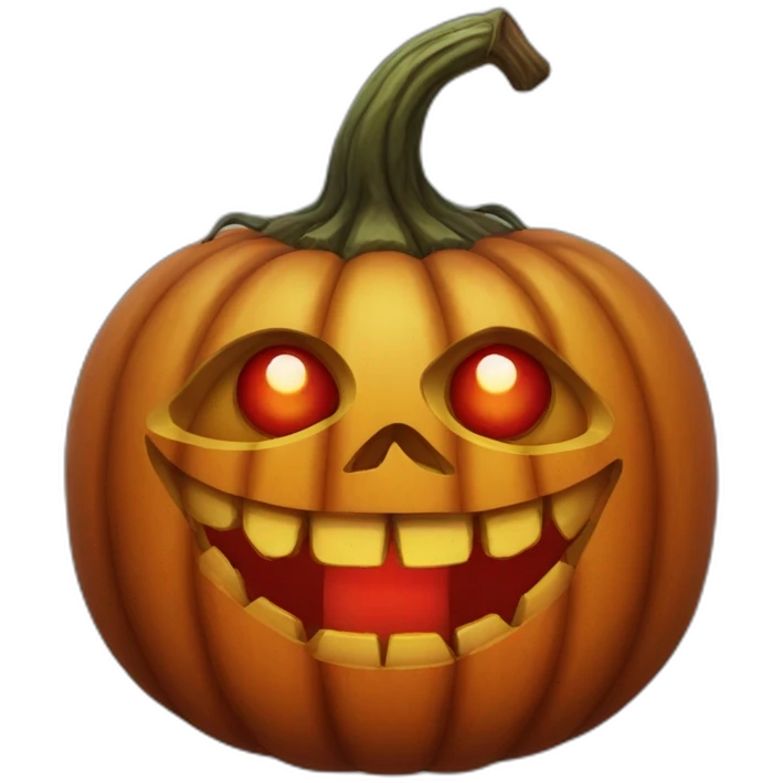 Creepy Looking Pumpkin With Red Eyes emoji