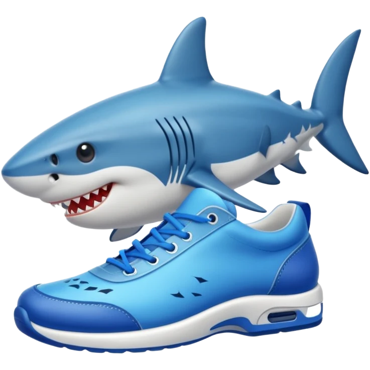 Shark with blue shoes emoji