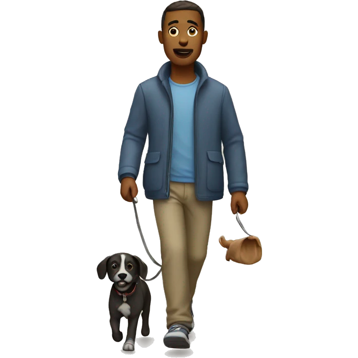  Man walking with dog emoji