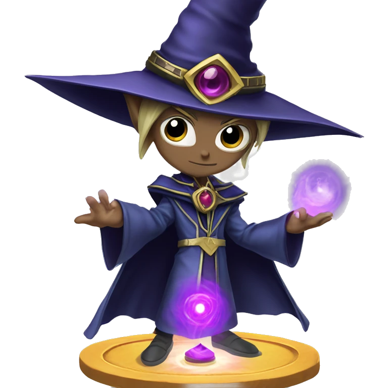 Yu-gi-oh Dark magician casting a spell, iOS emoji style art emoji