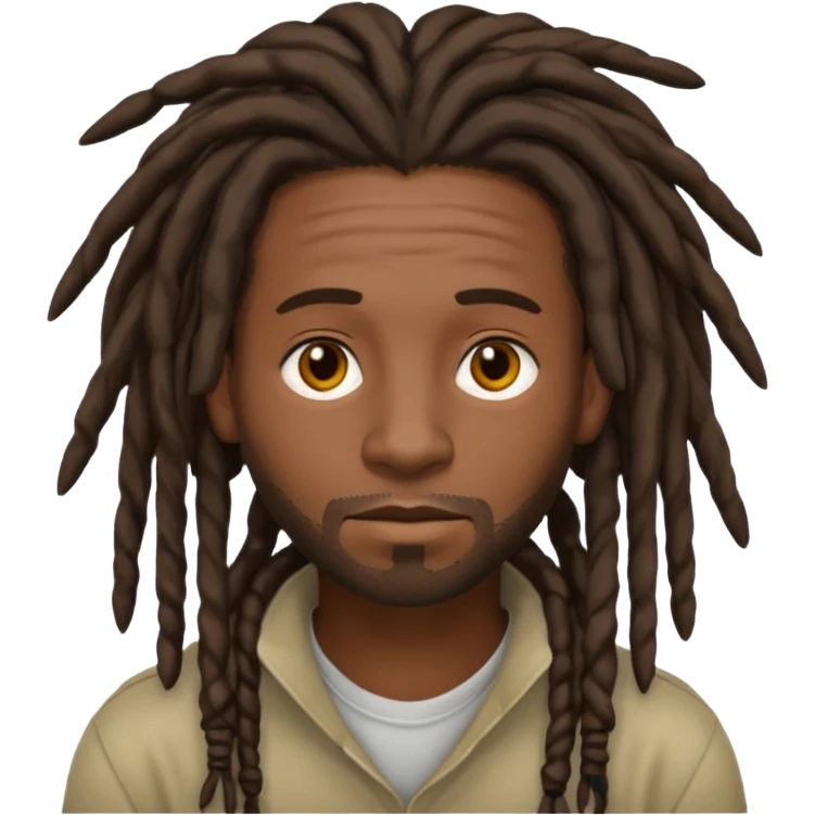A nonchalant black man with dreads for hair emoji