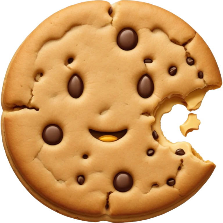 Two plain cookies, one bitten emoji