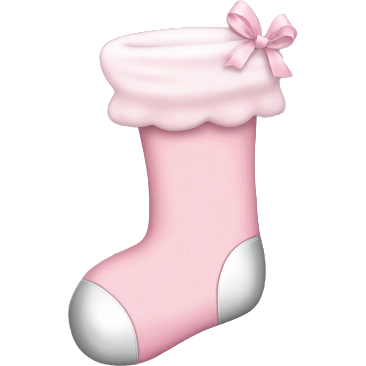 baby pink stocking with silver emoji