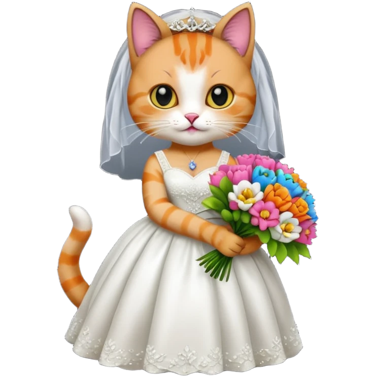 cat bride colorful emoji