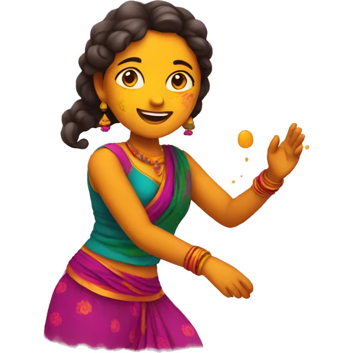 Woman playing holi emoji