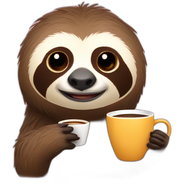 Sloth drinking coffee emoji