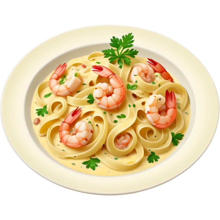 traditional italian carbonara with shrimp emoji