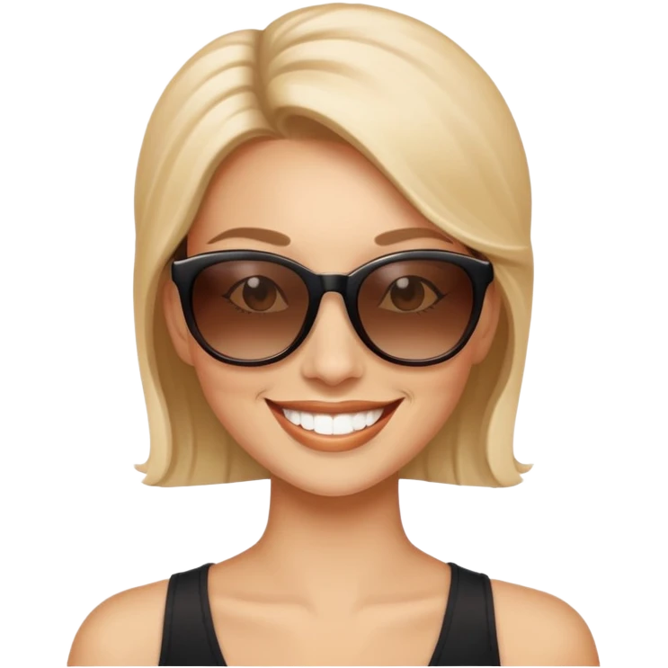 Woman wearing sunglasses smiling emoji