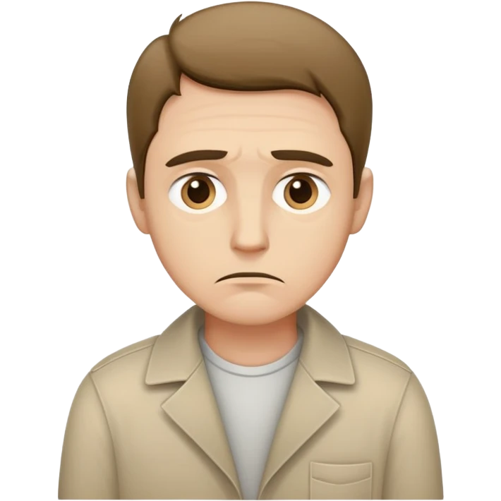 sad man with empty, turned-out pockets, neutral background emoji