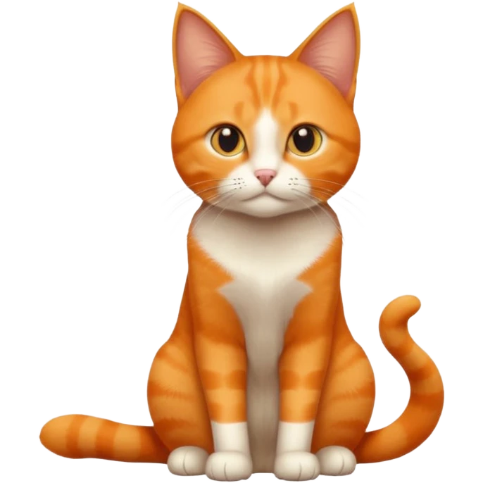full body solid orange domestic shorthair slim cat sitting emoji