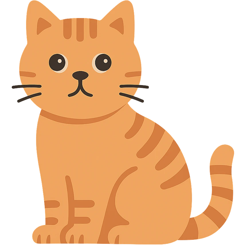 flat design style red-haired British cat emoji