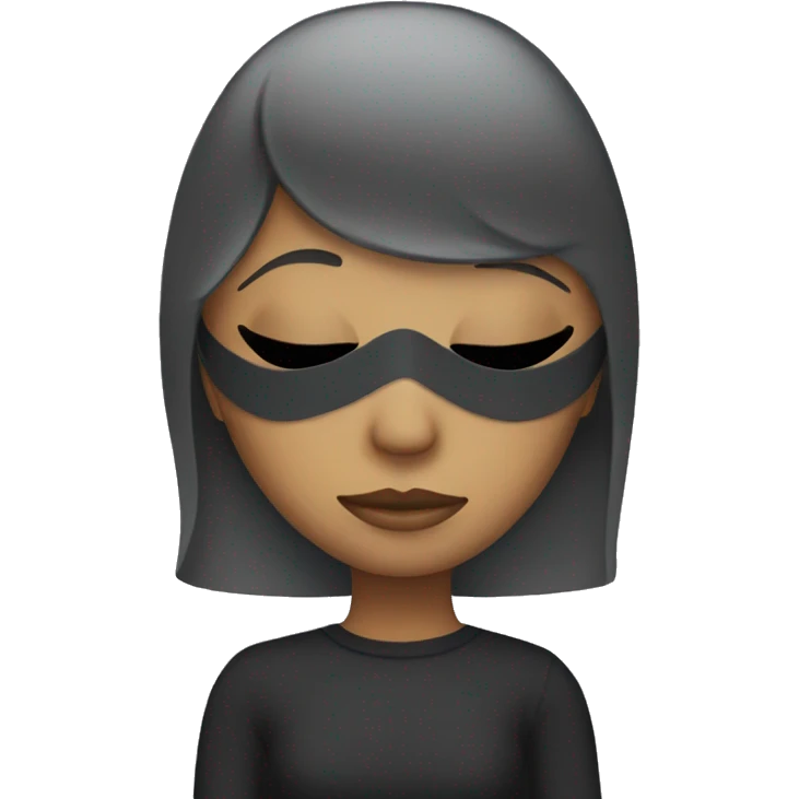 masked girl with closed eyes emoji