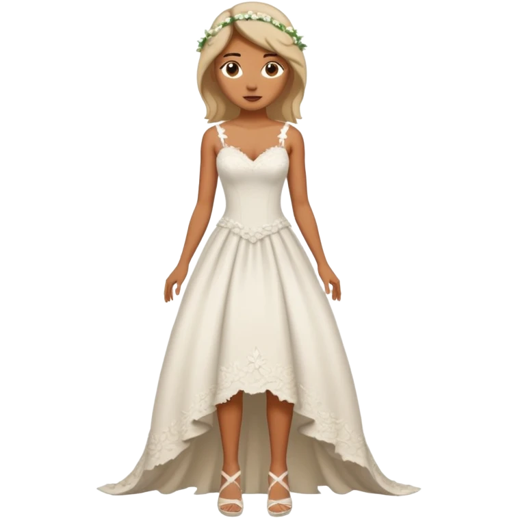 woman ripped wedding dress standing on foot emoji