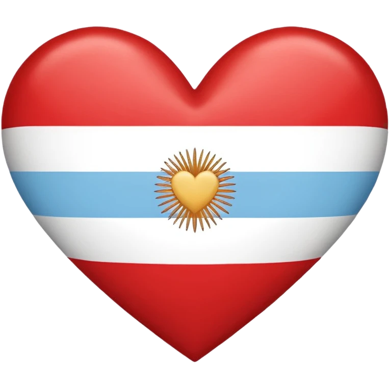 Un corazon con la bandera argentina  en forma de emojin emoji