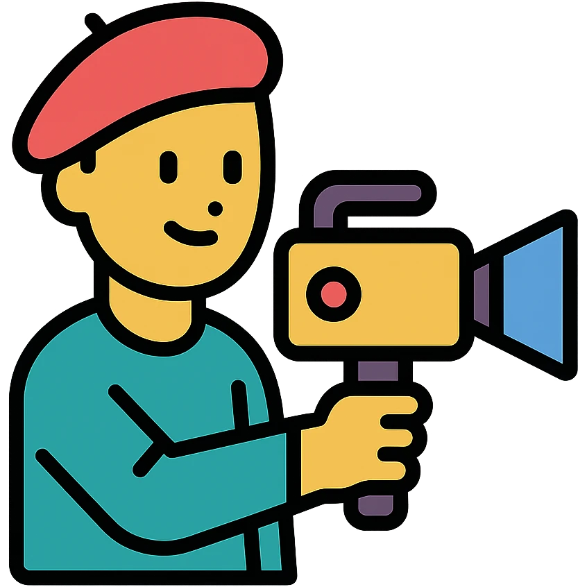 cinéaste tenant une caméra emoji
