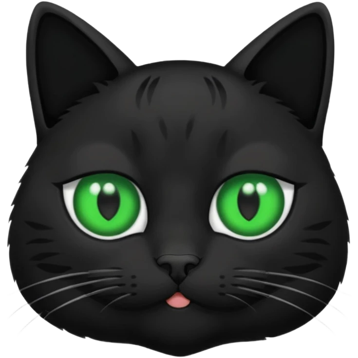 gato con mechon negro tapando un ojo emoji