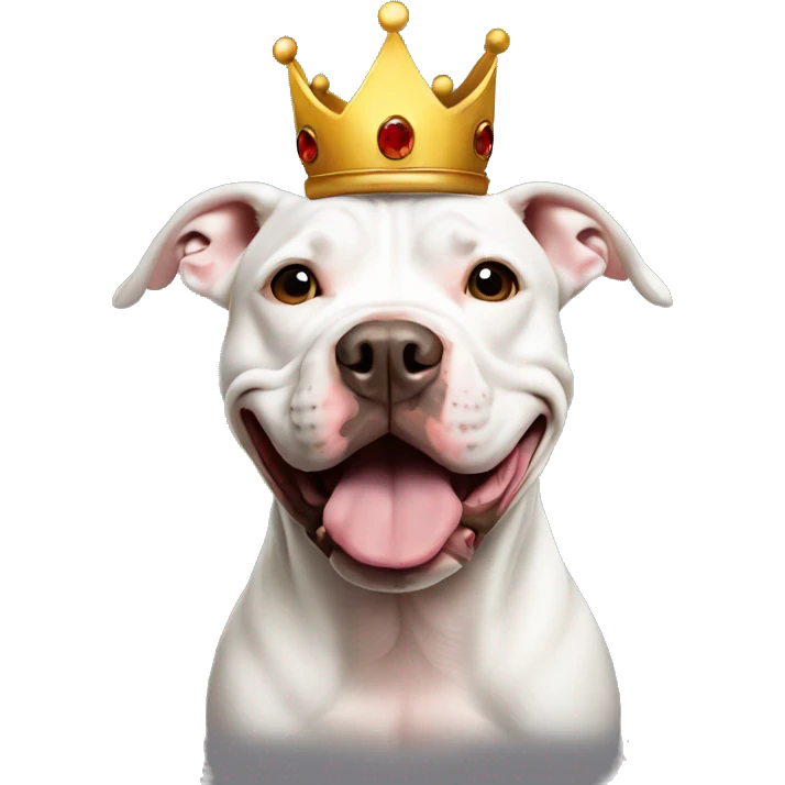 Pit bull with crown with a bit of brown emoji