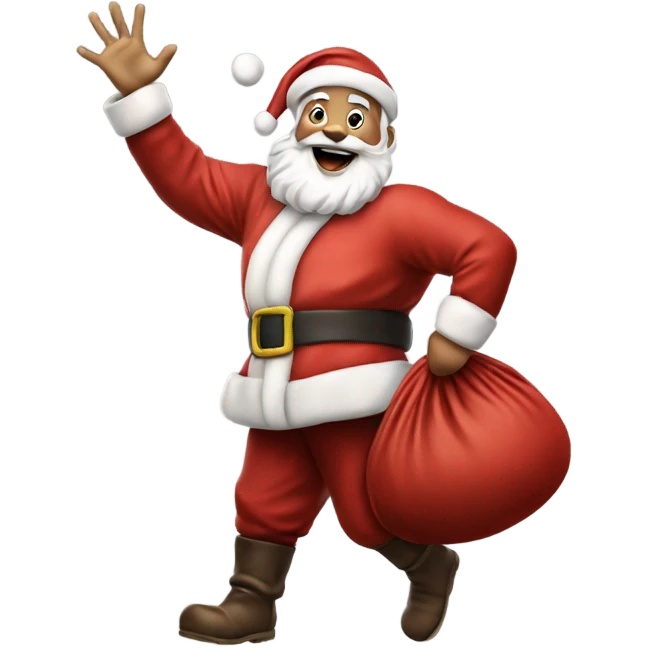 Hyper Realistic Santa waving emoji